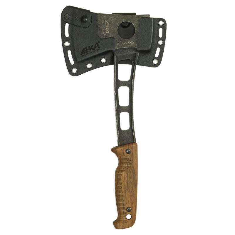 compact bushcraft axe with sheath