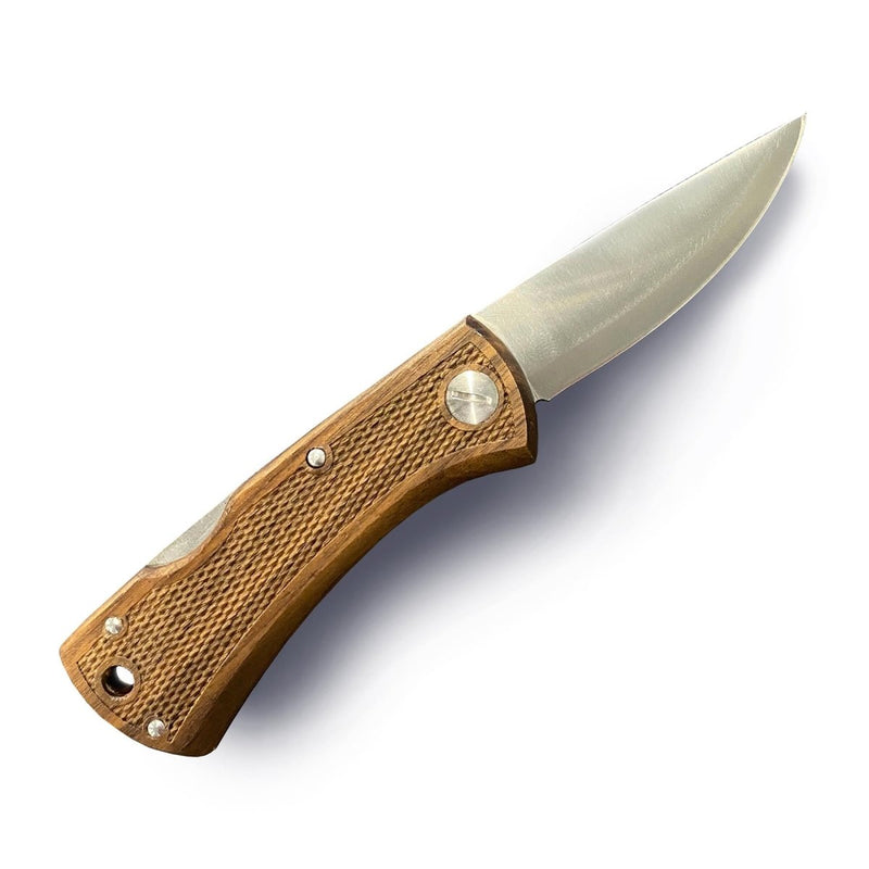 folding knife with walnut handle