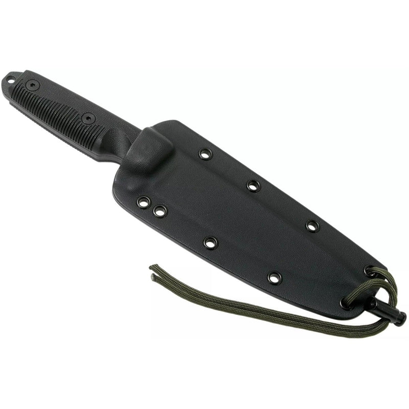 fixed blade survival knife with kydex sheath all black