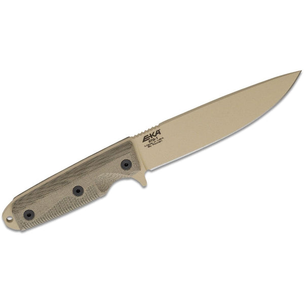 EKA USA fixed blade knife RTG1 Tan 1095 carbon steel micarta handle