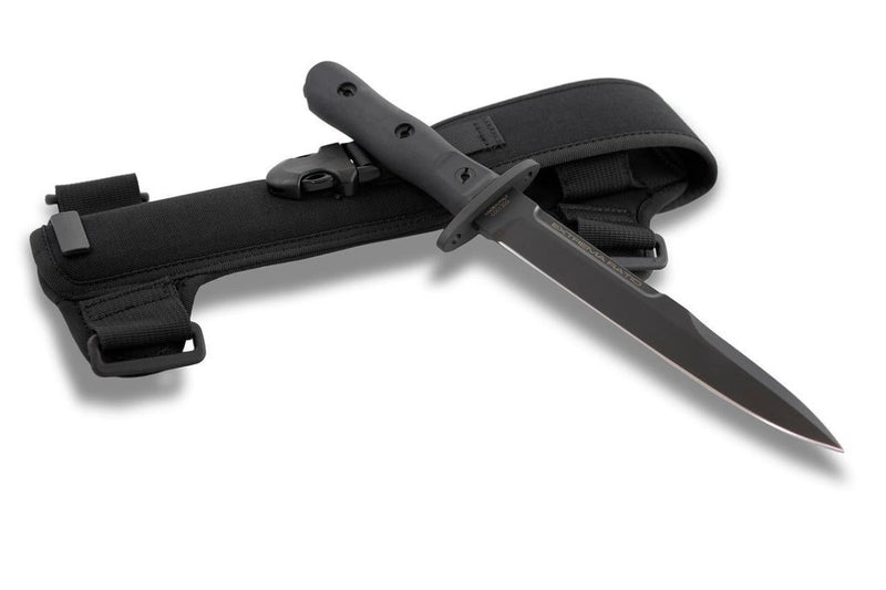 tactical comat dagger and nylon sheath all black