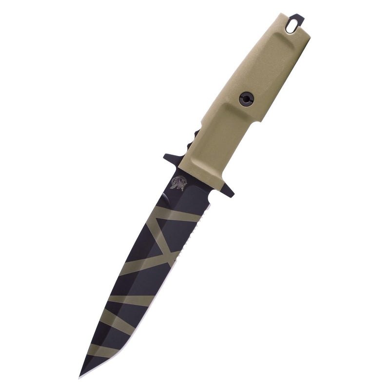 Partially serrated combat knife