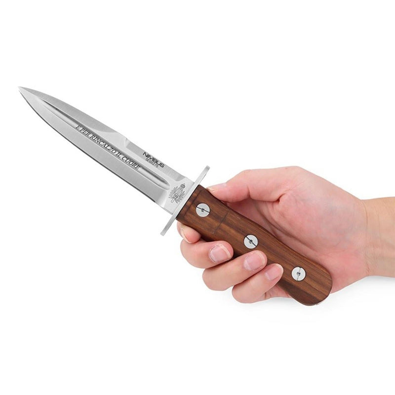 Nimbus Special Edition combat tactical hunting knife fixed spear point blade Bohler N690 steel 58 HRC Wooden handle