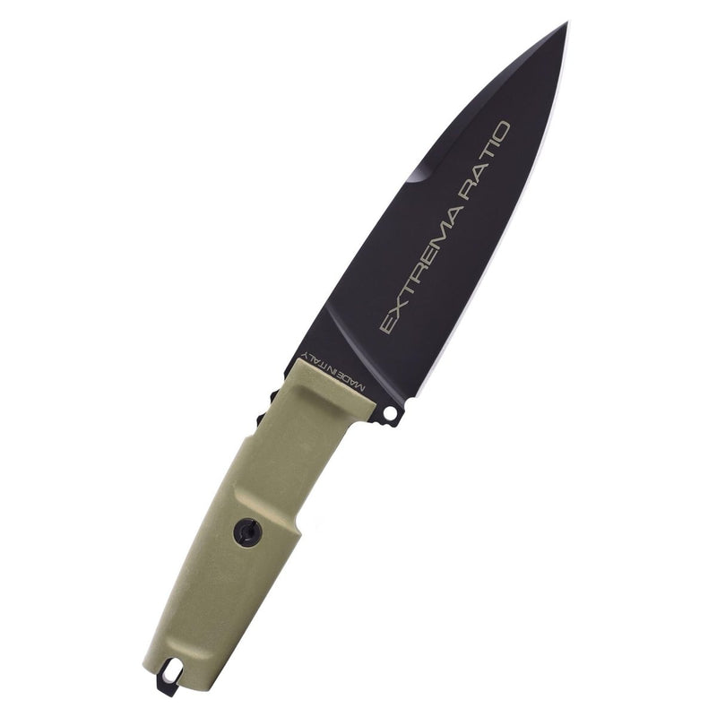 Extrema Ratio SHRAPNEL ONE tactical multipurpose knife fixed drop point plain black blade Bohler N690 steel Italian knives