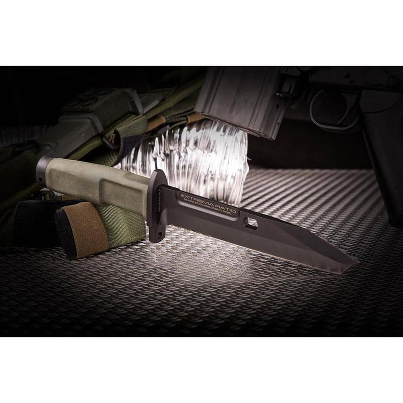 BAYONET NFG tactical combat field knife fixed tanto shape blade Bohler N690 steel 58HRC forprene handle