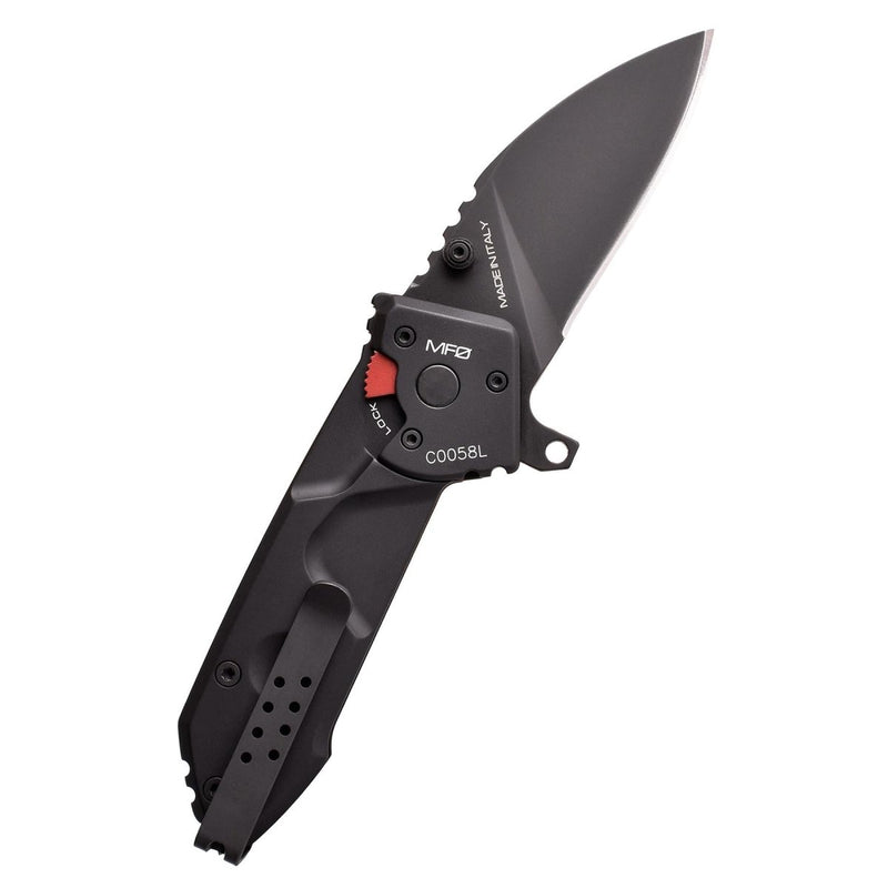 Tactical pocket tactical knife folding drop point shape blade Bohler N690 steel 58HRC D BLACK Italian knives Extrema Ratio