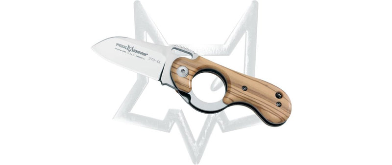 Fox Knives Brand Italy Elite pocket knife folding drop point satin blade N690Co HRC 58-60 steel liner lock Olive wood