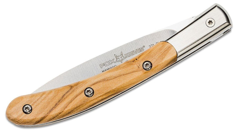 Fox Knives Brand Italy Elite folding knife tainless steel N690CO Olive wood