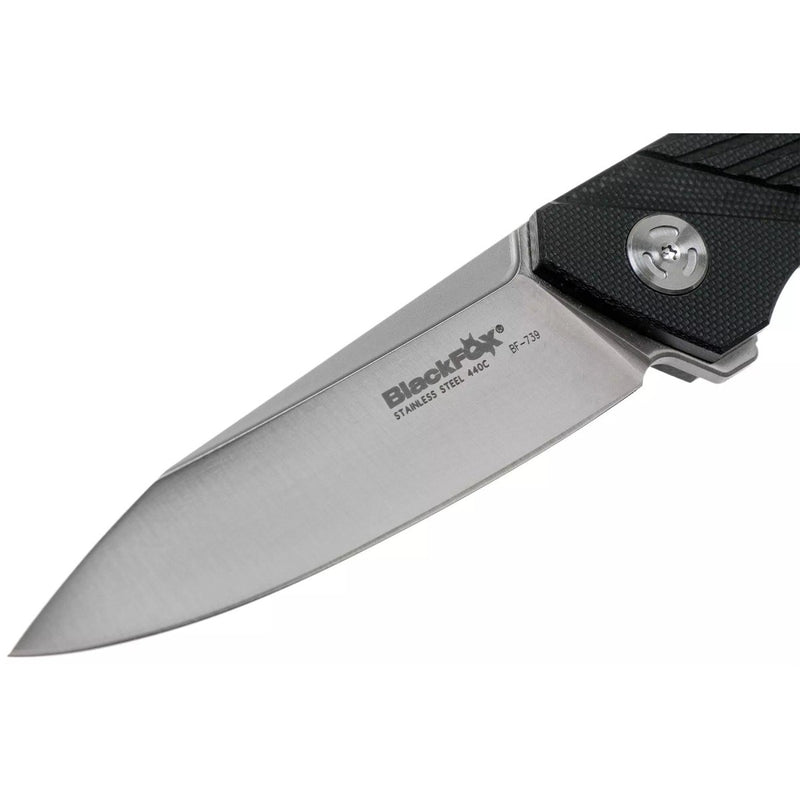 FoxKnives Brand pocket knife folding reverse tanto satin plain edge blade Stainless steel 440C HRC 57-59