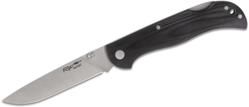 FoxKnives Model 500 B pocket knife folding drop point satin stainless steel sandvik 12C27 HRC 56-58 Universal Italian knives