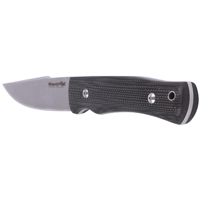 FoxKnives EXPLORATOR universal survival knife fire starter fixed clip point stone washed blade steel micarta handle