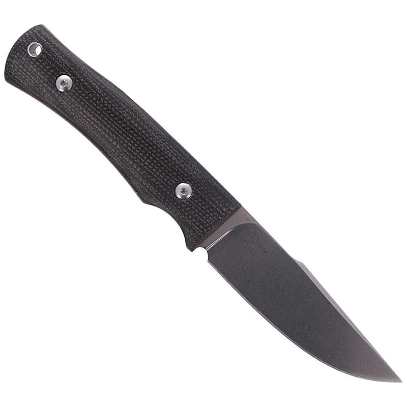 FoxKnives EXPLORATOR universal survival knife fixed clip point plain straight stone washed blade 440C steel Italian BlackFox