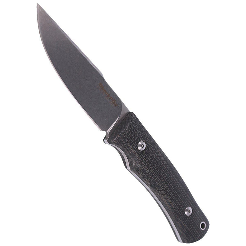FoxKnives EXPLORATOR survival knife fixed clip point plain straight sblade 440C steel Italian BlackFox