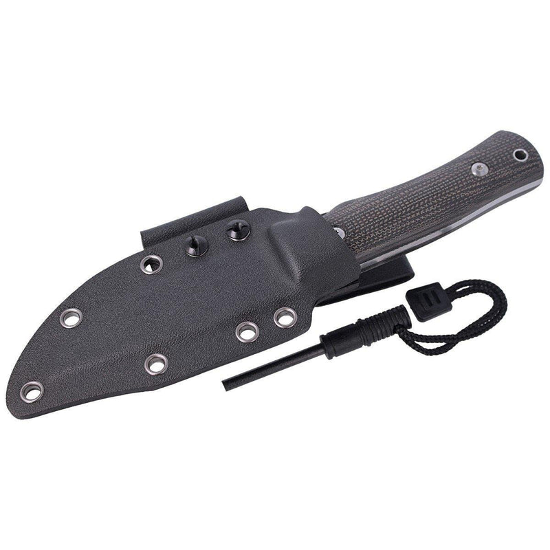 FoxKnives EXPLORATOR survival universal fixed blade knife fire starter stainless stone washed hard sheath fire starter