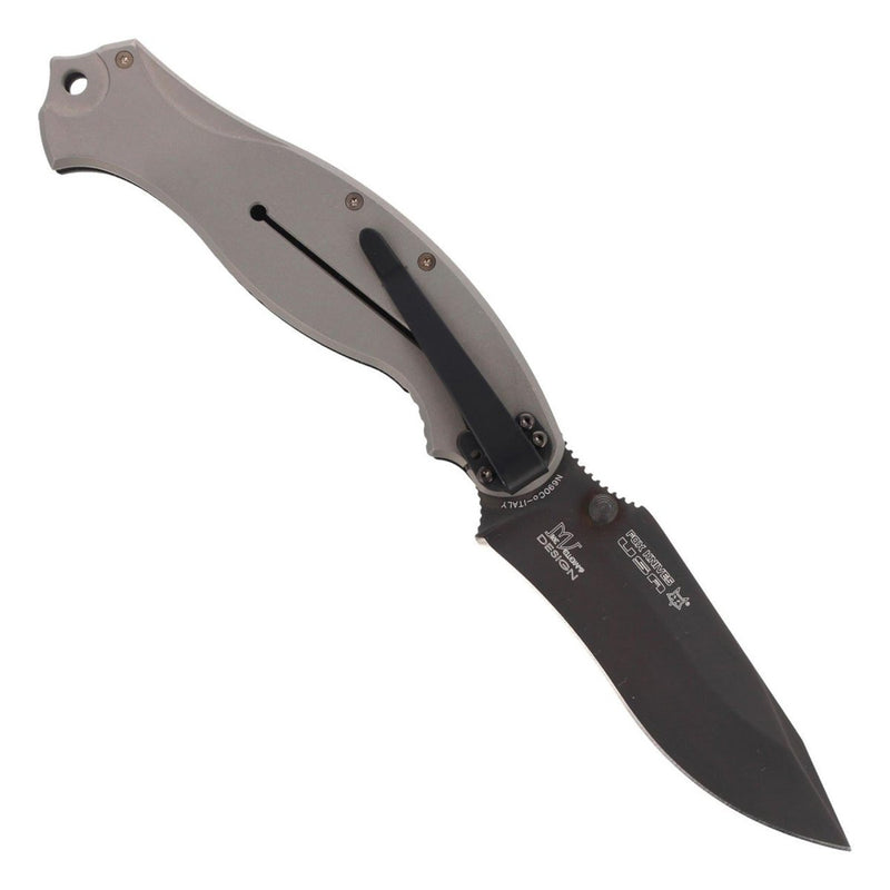 FoxKnives HAVOC TITANIUM survival pocket knife folding drop point N690Co stainless steel G10 black handle