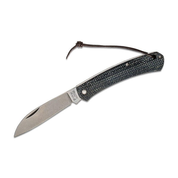 FoxKnives NAUTA compact traditional pocket knife folding drop point plain edge stone washed blade 420hc steel