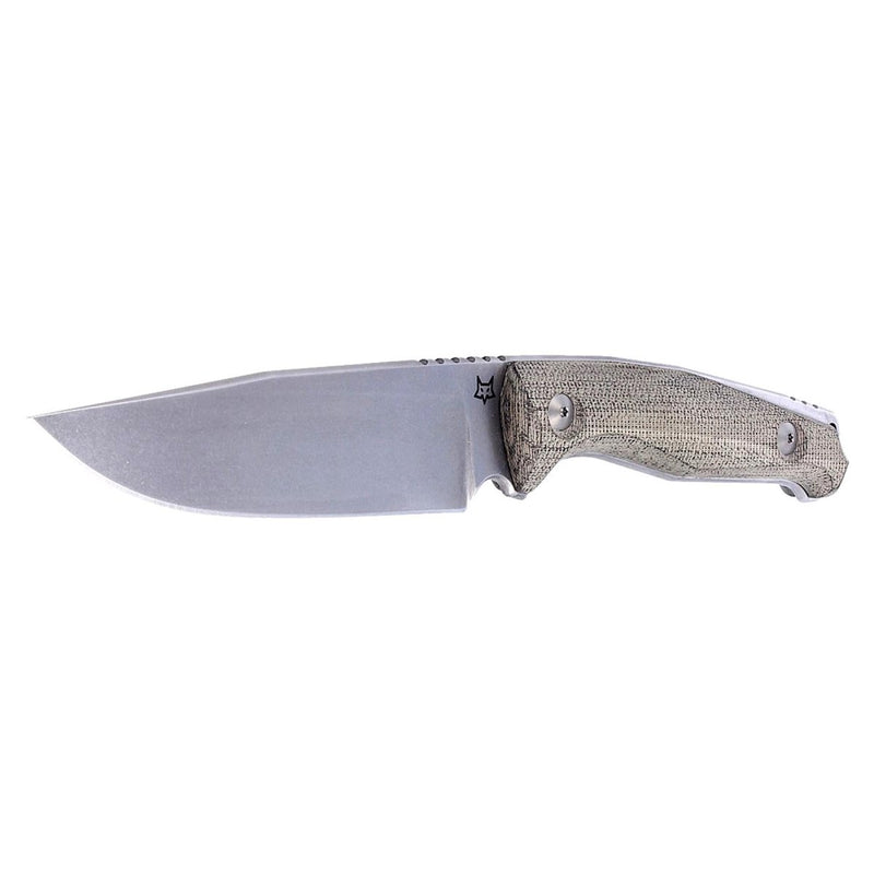 FoxKnives TUR hunting knife compact fixed drop point stone washed blade N690Co stainless steel HRC 58-60