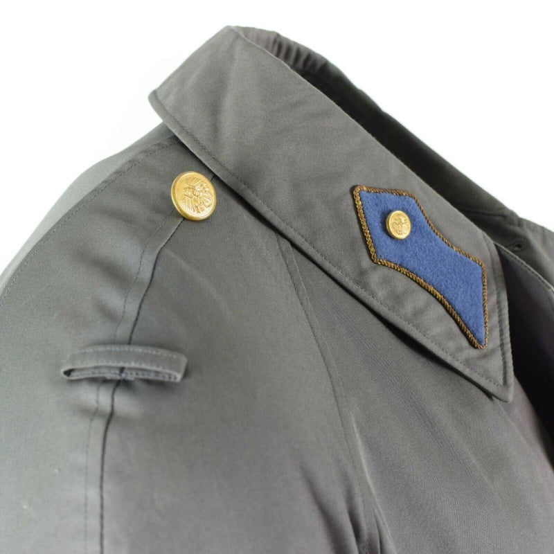 vintage austrian military long jacket gray