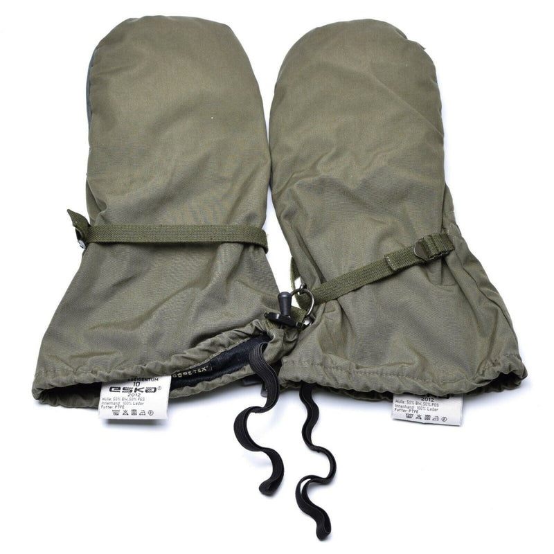 GoreTex olive waterproof combat gloves military original Austrian army winter gloves wrist strap
