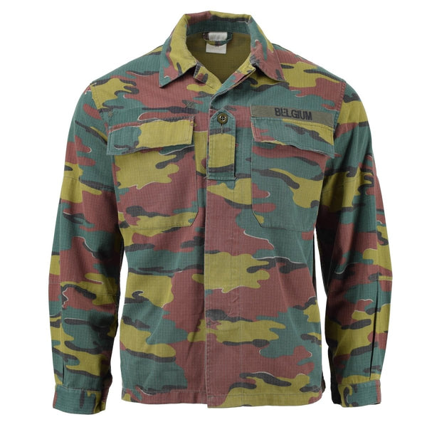 Tactical combat field shirt original Belgian military blouse rip stop chest pocket camouflage rank patches on chest
