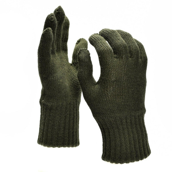 Military surplus original Belgian warming gloves knited gloves liner green genuine warmer
