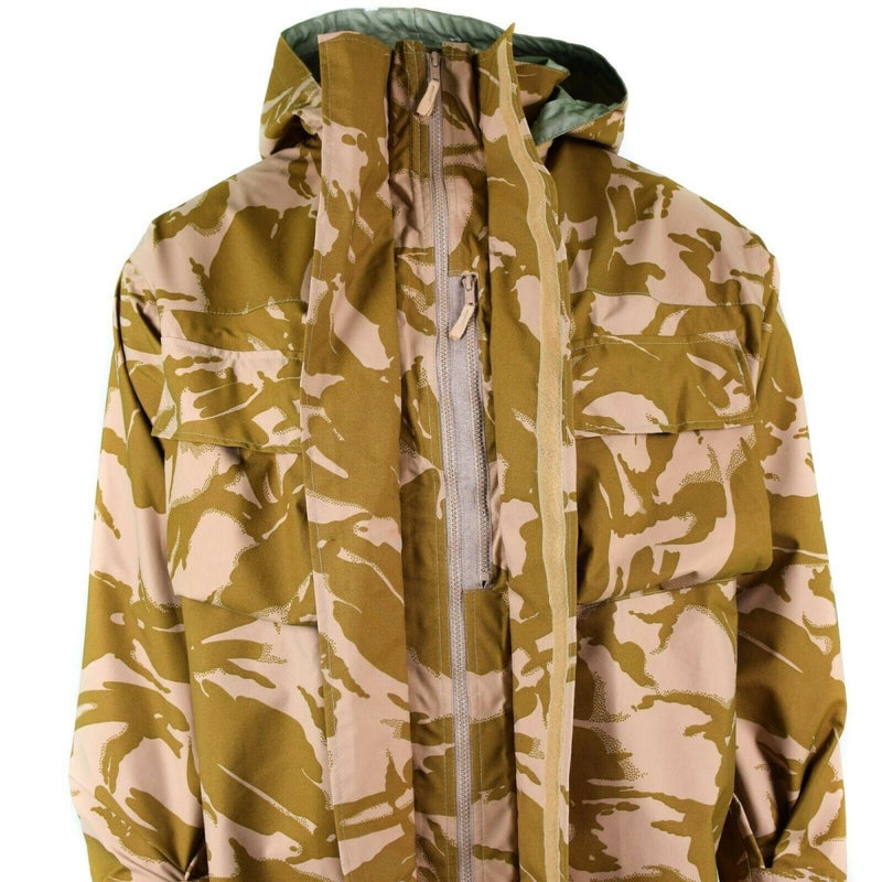 Tactical combat goretex waterproof original British military jacket desert MVP hood breathable polyamide closure zipper