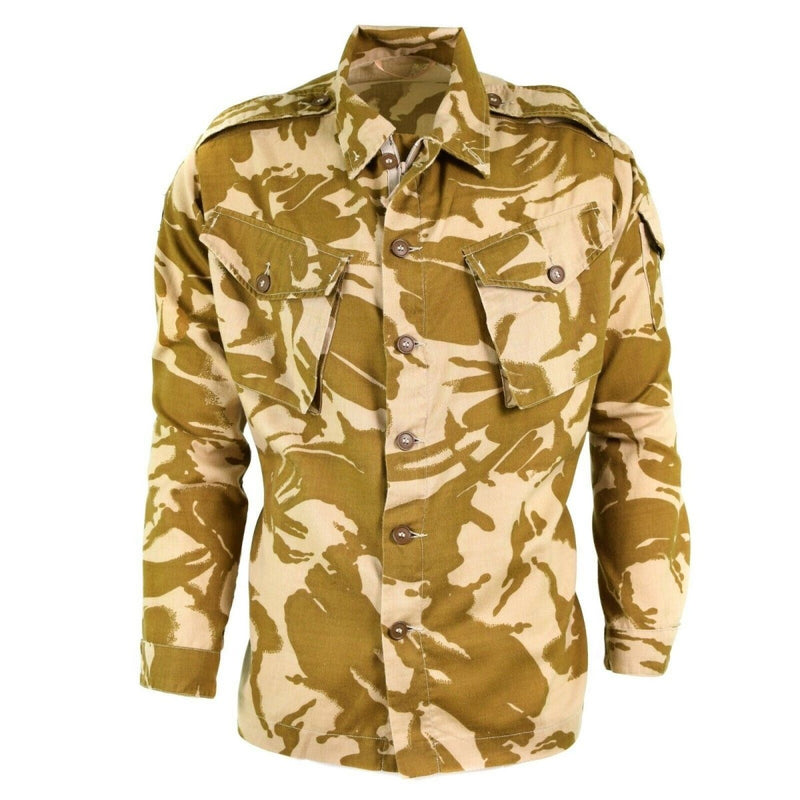 Genuine British army jacket combat desert camo field shirt lightweight military chest pockets epaulets