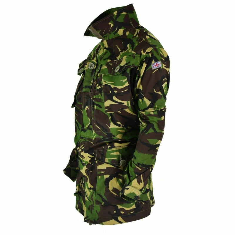 British army tactical combat jacket DPM camouflage jungle military all seasons smock British flag adjustable waist and bottom