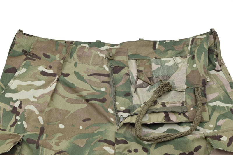 Genuine British army military combat MTP camo shorts military issue cargo slash pockets wide belt loops zipper closure