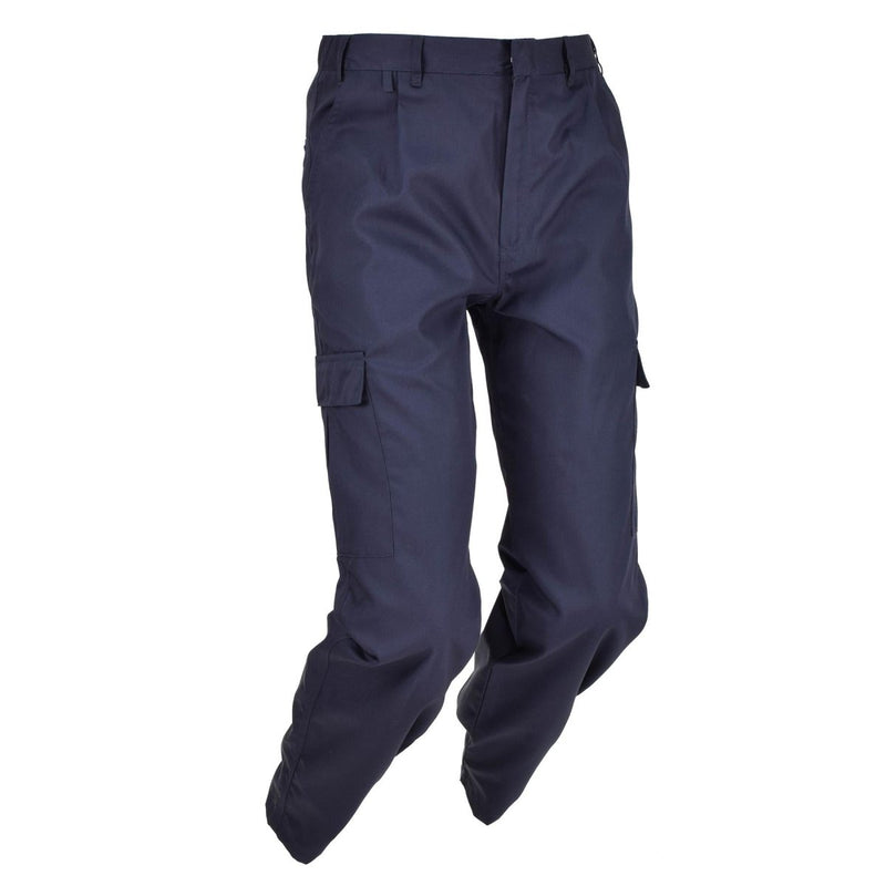 Genuine British ISS blue work pants surplus cargo trousers in blister