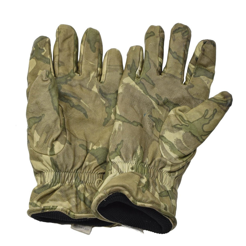 Tactical leather gloves original British military MTP camouflage water resistant winter tight fit