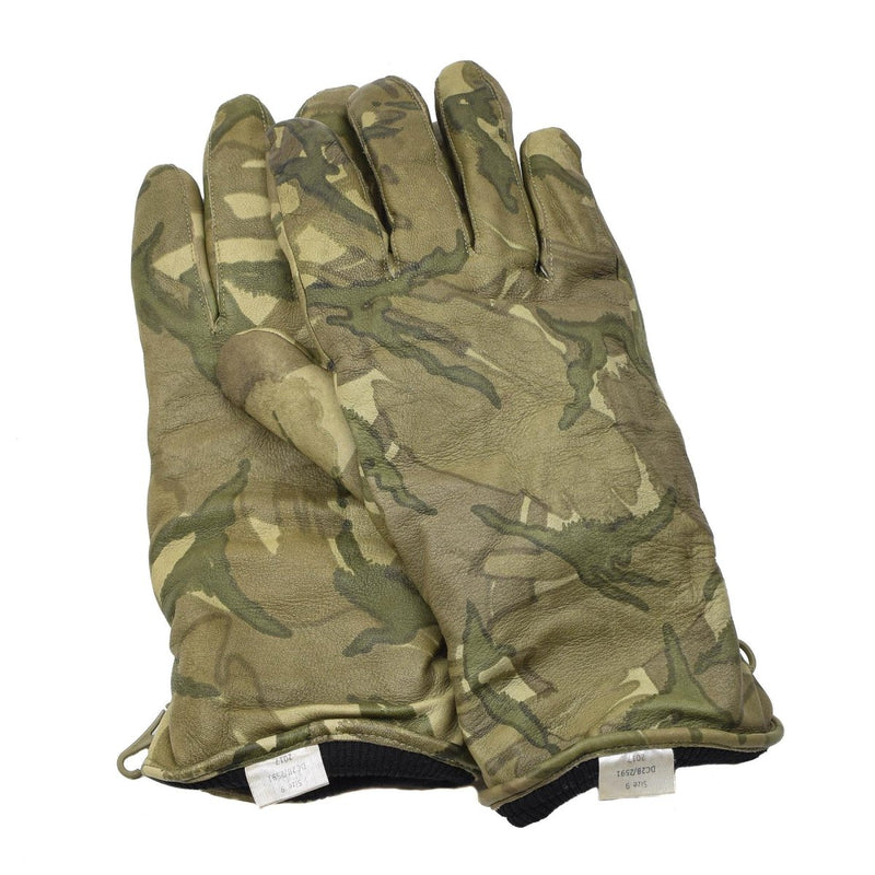 Tactical leather gloves original British military MTP camouflage water resistant winter