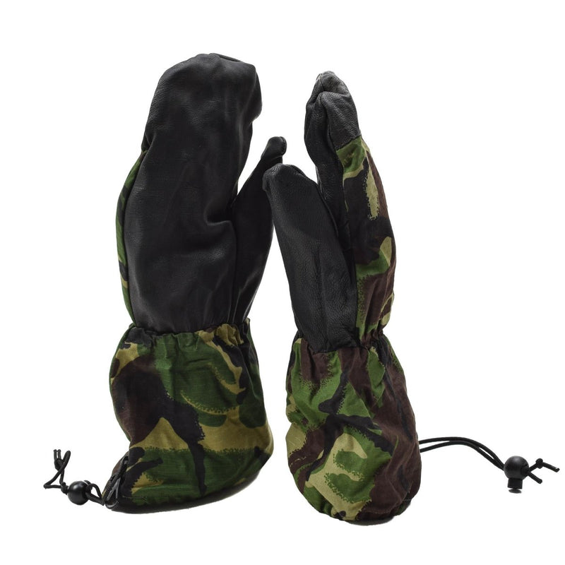 Tactical mittens winter gloves original British leather palm grip DPM camouflage ripstop gloves elasticated wristband
