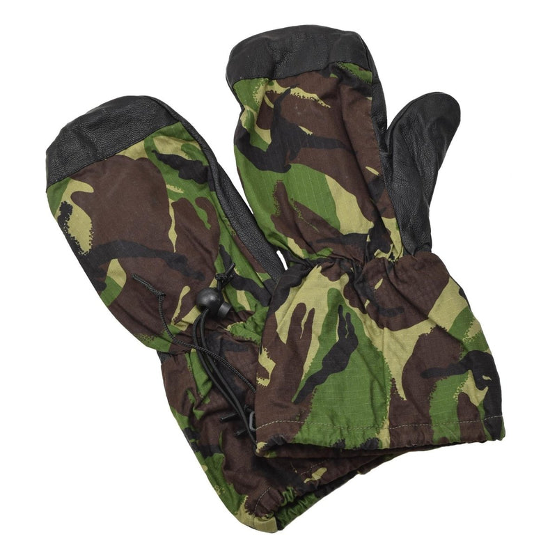 Tactical mittens winter gloves original British leather palm grip DPM camouflage ripstop gloves leather outdoor gloves