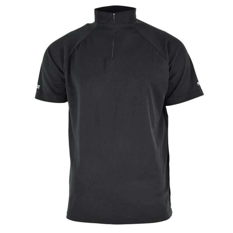 Police t-shirt black original army police shirt breathable lightweight all seasons short sleeve high collar