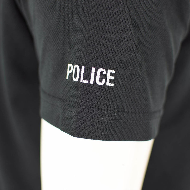 Police t-shirt black original army police shirt breathable lightweight all seasons 1/4 zip high collar