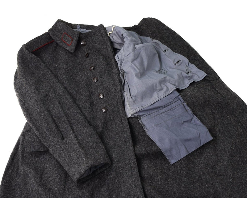 Trench coat wool winter original Bulgarian army wool overcoat heavyweight windproof vintage shinel inside pockets travel
