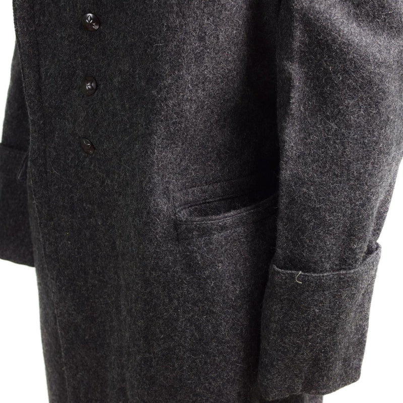 Trench coat wool winter original Bulgarian army wool overcoat heavyweight windproof vintage side pockets