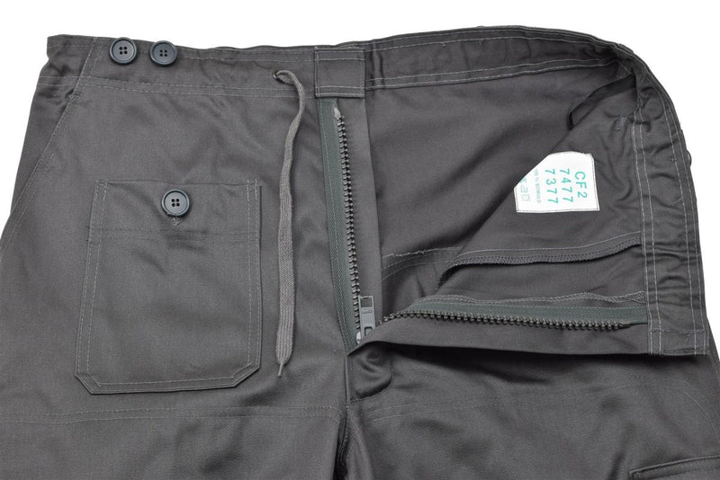 Work pants original Danish military gray pants vintage adjustable waist drawstring closure two slash two cargo