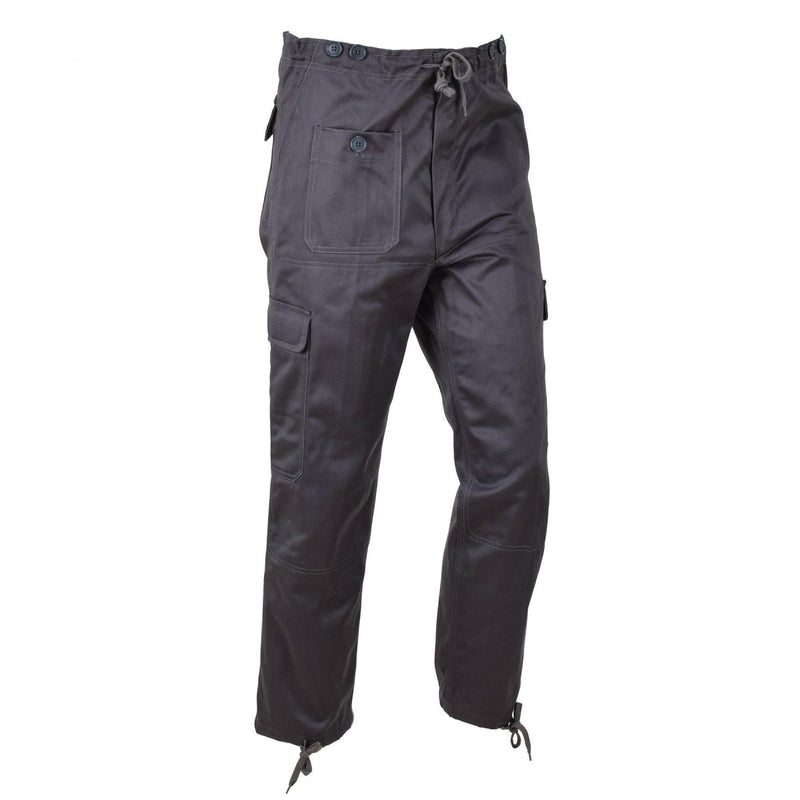 Work pants original Danish military gray pants vintage adjustable waist drawstring ankles