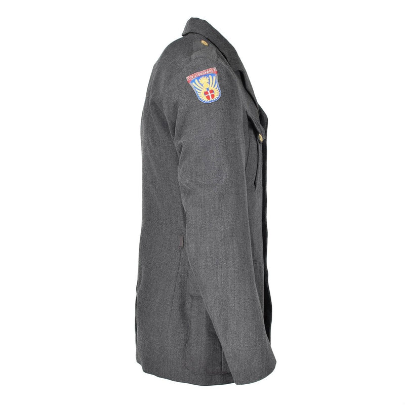 Uniform original Danish military uniform jacket gray dress officer Danish wool blend epaulets patches on shoulders