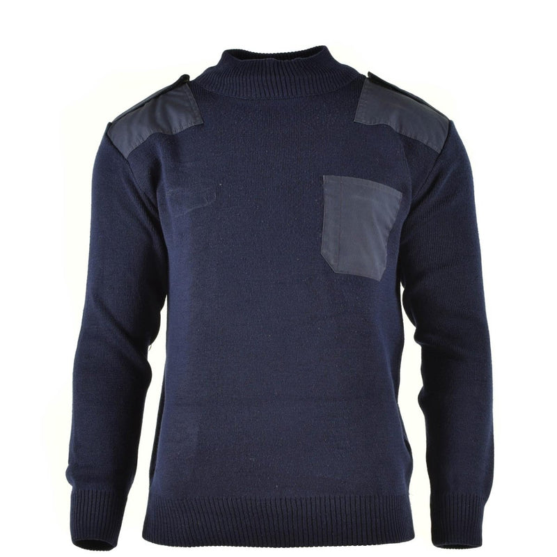 Sweater original Dutch military pullover round neck jumper chest pocket workwear