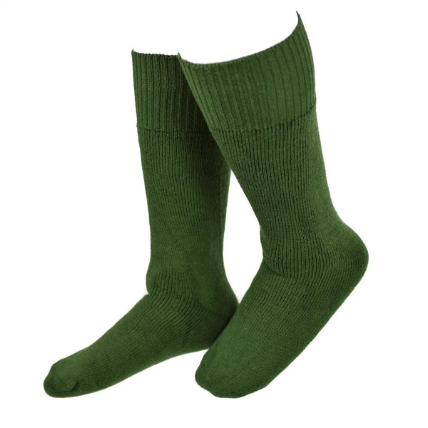 Green wool long socks original Dutch military thermal mid-length breathable combat round toe vintage