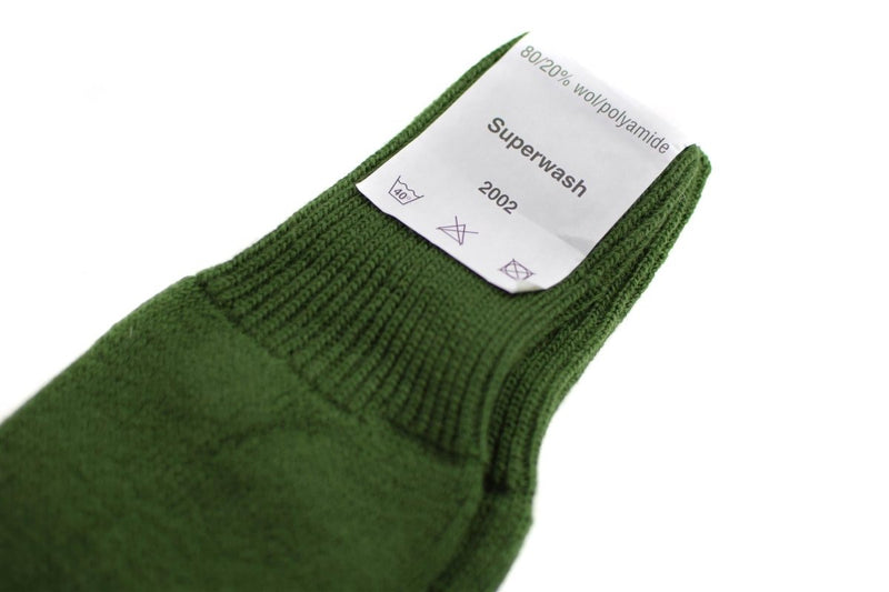 Green wool long socks original Dutch military vintage thermal mid-length breathable combat