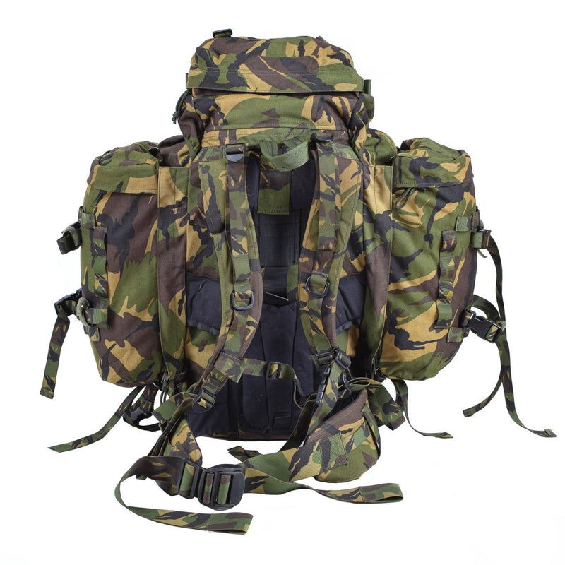 Military 60L backpack original Dutch army DPM camouflage rucksack shoulder straps and hip belt padded back