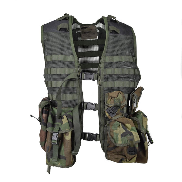 Forest reinforced vest original Dutch military 6 Molle attachment system pouch reinforced shoulders lightweight breathable