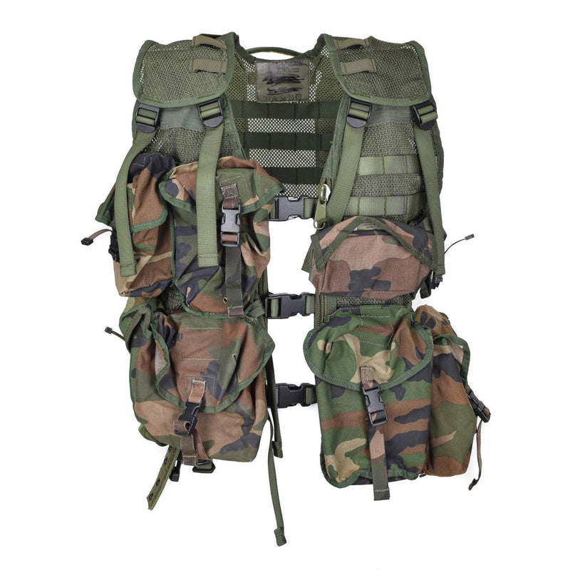 Vest original Dutch military 8 pouches Molle attachment system lightweight buckle clips breathable adjustable waist