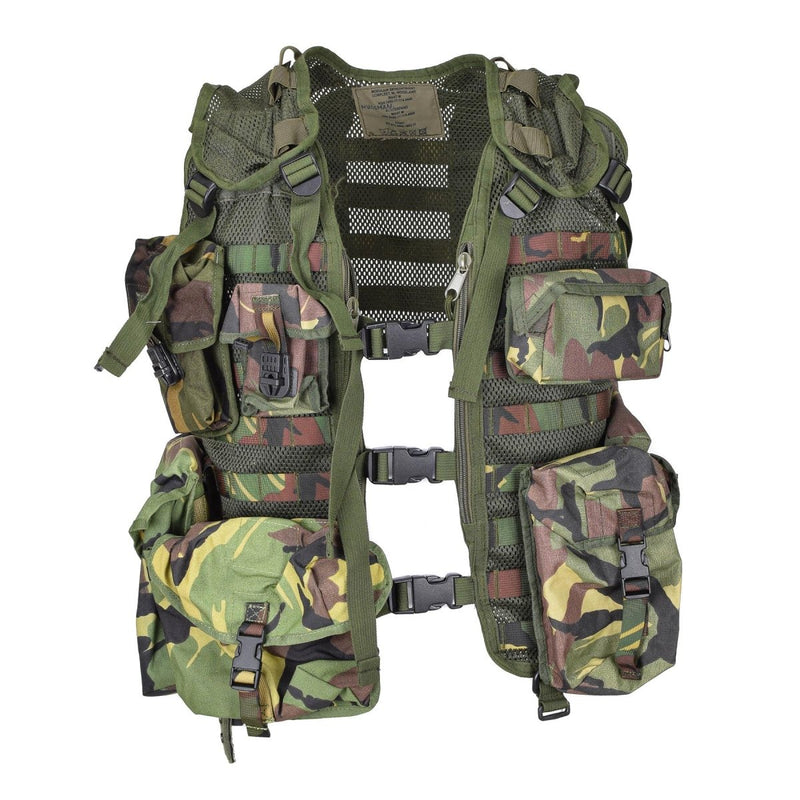 Dutch military tactical combat vest 7 Molle flask shovel magazine universal pouches adjustable front buckles