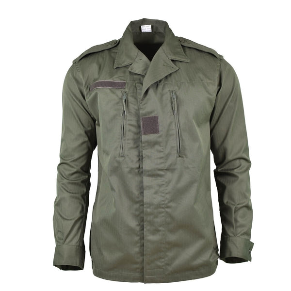Jacket military French F2 combat issue olive chest pockets epaulets hook and loop shirts