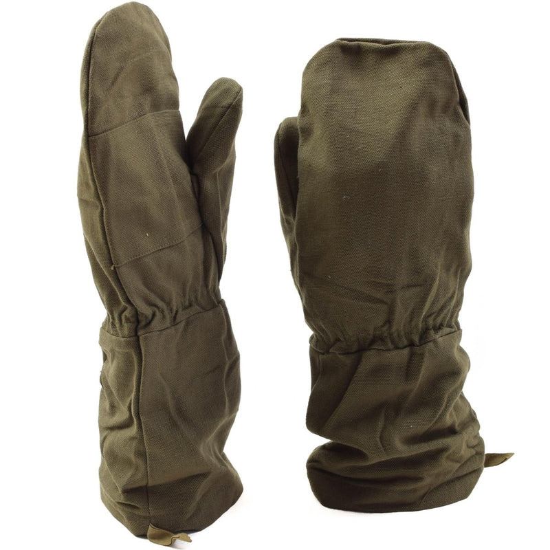Army mittens original French military olive lightweight work style gloves winter cold weather